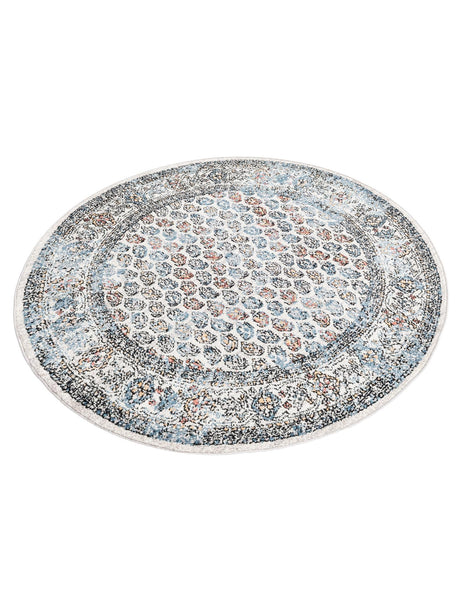 Multicolor 5' 3 x 5' 3 Aramis Round Area Rug Polypropylene With Cotton Backing Easy Clean Living Room Bedroom Dining Office Carpet for Sale at Rug Engine