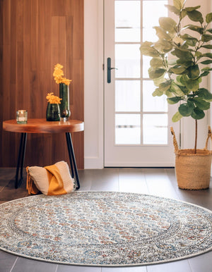 Multicolor 10' x 10' Aramis Round Area Rug Polypropylene With Cotton Backing Easy Clean Living Room Bedroom Dining Office Carpet for Sale at Rug Engine
