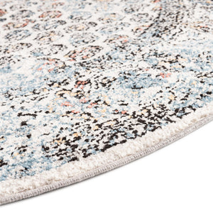 Multicolor 7' x 7' Aramis Round Area Rug Polypropylene With Cotton Backing Easy Clean Living Room Bedroom Dining Office Carpet for Sale at Rug Engine