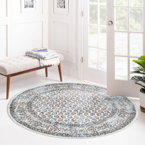 Multicolor 3' 3 x 3' 3 Aramis Round Area Rug Polypropylene With Cotton Backing Easy Clean Living Room Bedroom Dining Office Carpet for Sale at Rug Engine