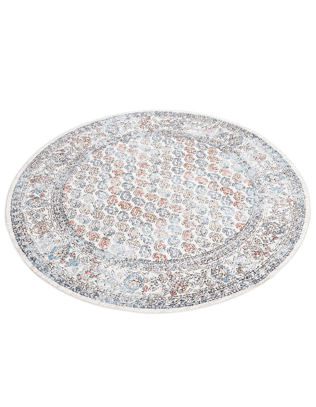 Multicolor 7' x 7' Aramis Round Area Rug Polypropylene With Cotton Backing Easy Clean Living Room Bedroom Dining Office Carpet for Sale at Rug Engine