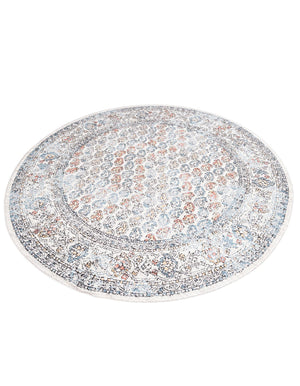 Multicolor 7' x 7' Aramis Round Area Rug Polypropylene With Cotton Backing Easy Clean Living Room Bedroom Dining Office Carpet for Sale at Rug Engine