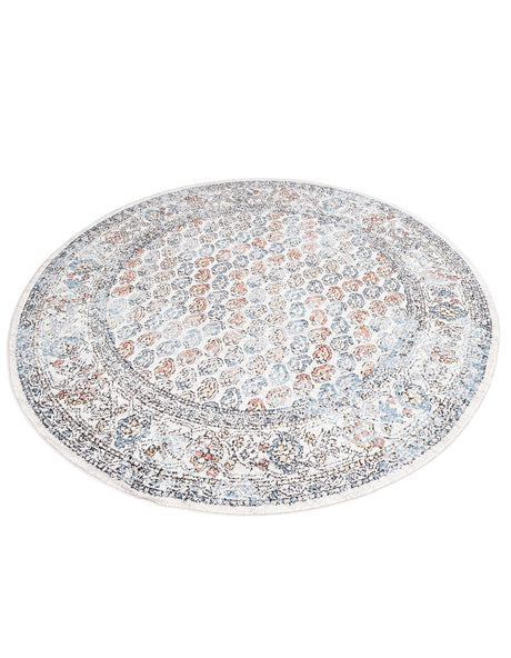 Multicolor 7' x 7' Aramis Round Area Rug Polypropylene With Cotton Backing Easy Clean Living Room Bedroom Dining Office Carpet for Sale at Rug Engine
