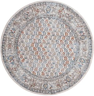 Multicolor 7' x 7' Aramis Round Area Rug Polypropylene With Cotton Backing Easy Clean Living Room Bedroom Dining Office Carpet for Sale at Rug Engine