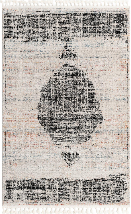 Ivory 5' 3 x 8' Aramis Rectangle Area Rug Polypropylene With Cotton Backing Easy Clean Living Room Bedroom Dining Office Carpet for Sale at Rug Engine