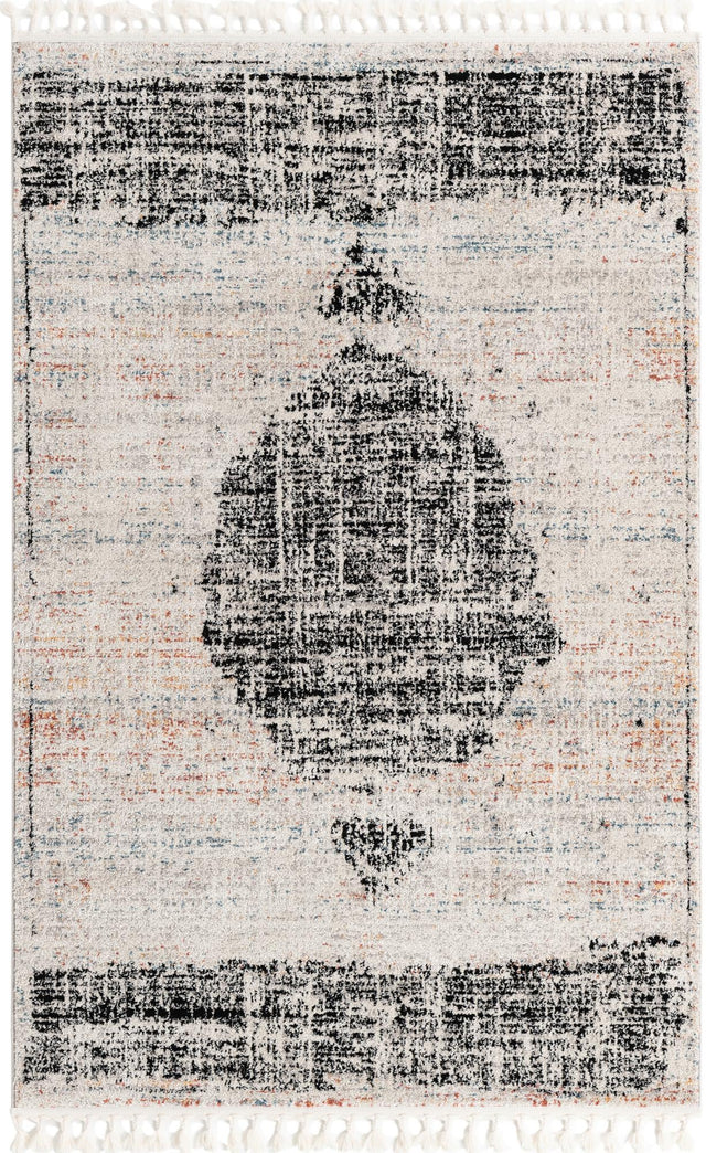 Ivory 5' 3 x 8' Aramis Rectangle Area Rug Polypropylene With Cotton Backing Easy Clean Living Room Bedroom Dining Office Carpet for Sale at Rug Engine