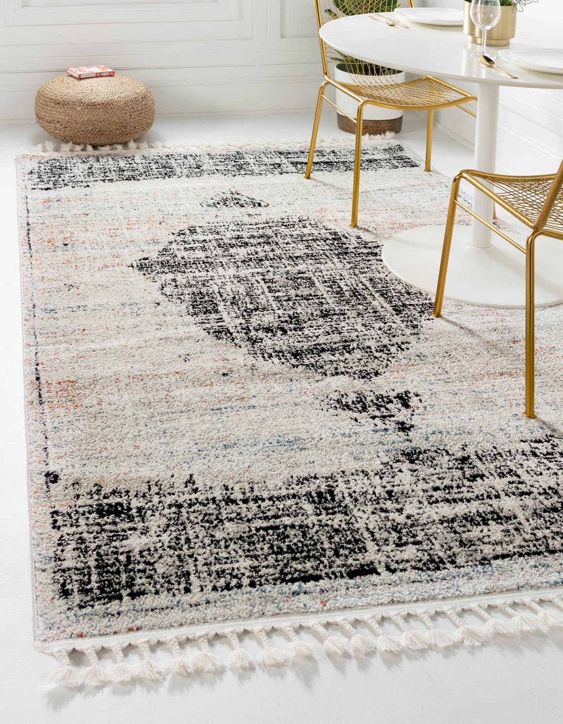 Ivory 9' x 12' Aramis Rectangle Area Rug Polypropylene With Cotton Backing Easy Clean Living Room Bedroom Dining Office Carpet for Sale at Rug Engine