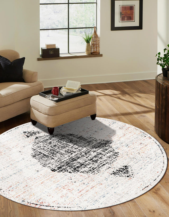 Ivory 10' x 10' Aramis Round Area Rug Polypropylene With Cotton Backing Easy Clean Living Room Bedroom Dining Office Carpet for Sale at Rug Engine