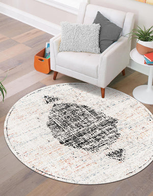 Ivory 10' x 10' Aramis Round Area Rug Polypropylene With Cotton Backing Easy Clean Living Room Bedroom Dining Office Carpet for Sale at Rug Engine