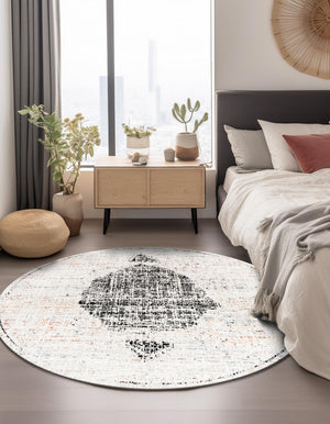 Ivory 10' x 10' Aramis Round Area Rug Polypropylene With Cotton Backing Easy Clean Living Room Bedroom Dining Office Carpet for Sale at Rug Engine