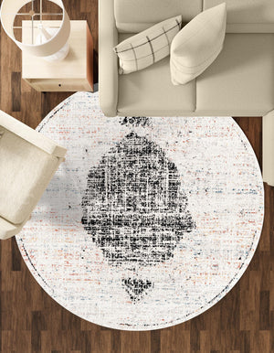 Ivory 10' x 10' Aramis Round Area Rug Polypropylene With Cotton Backing Easy Clean Living Room Bedroom Dining Office Carpet for Sale at Rug Engine