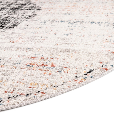 Ivory 7' x 7' Aramis Round Area Rug Polypropylene With Cotton Backing Easy Clean Living Room Bedroom Dining Office Carpet for Sale at Rug Engine