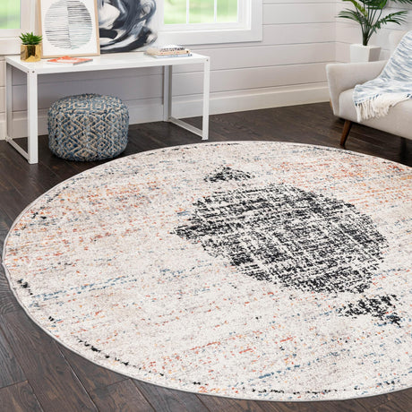 Ivory 10' x 10' Aramis Round Area Rug Polypropylene With Cotton Backing Easy Clean Living Room Bedroom Dining Office Carpet for Sale at Rug Engine