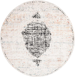 Ivory 5' 3 x 5' 3 Aramis Round Area Rug Polypropylene With Cotton Backing Easy Clean Living Room Bedroom Dining Office Carpet for Sale at Rug Engine