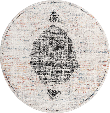 Ivory 7' x 7' Aramis Round Area Rug Polypropylene With Cotton Backing Easy Clean Living Room Bedroom Dining Office Carpet for Sale at Rug Engine