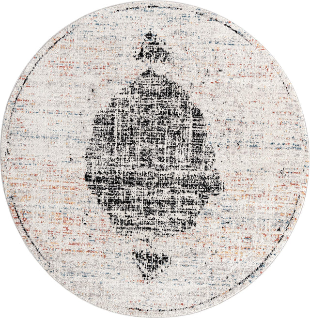 Ivory 7' x 7' Aramis Round Area Rug Polypropylene With Cotton Backing Easy Clean Living Room Bedroom Dining Office Carpet for Sale at Rug Engine