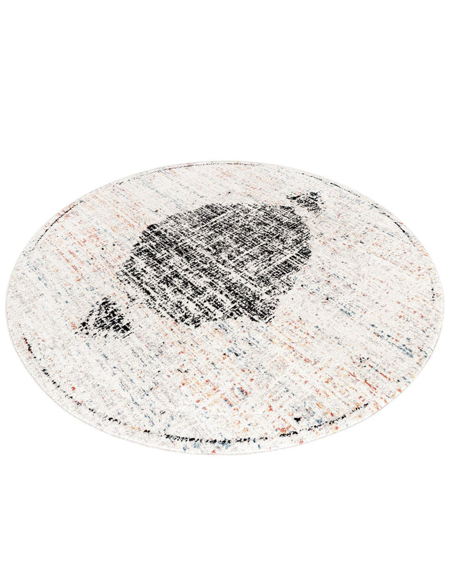 Ivory 7' x 7' Aramis Round Area Rug Polypropylene With Cotton Backing Easy Clean Living Room Bedroom Dining Office Carpet for Sale at Rug Engine