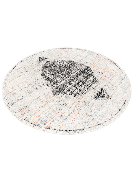 Ivory 7' x 7' Aramis Round Area Rug Polypropylene With Cotton Backing Easy Clean Living Room Bedroom Dining Office Carpet for Sale at Rug Engine