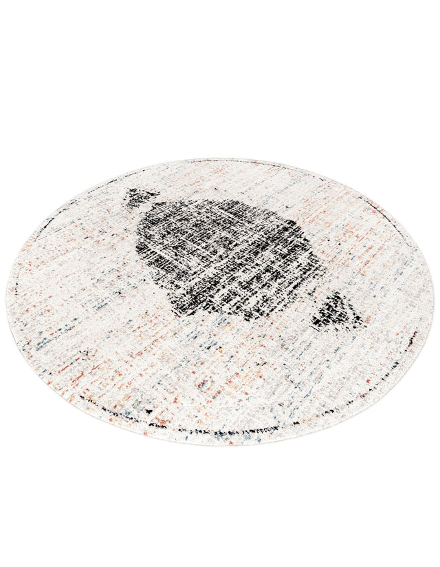 Ivory 7' x 7' Aramis Round Area Rug Polypropylene With Cotton Backing Easy Clean Living Room Bedroom Dining Office Carpet for Sale at Rug Engine