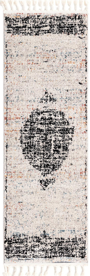 Ivory 2' x 6' Aramis Runner Area Rug Polypropylene With Cotton Backing Easy Clean Living Room Bedroom Dining Office Carpet for Sale at Rug Engine