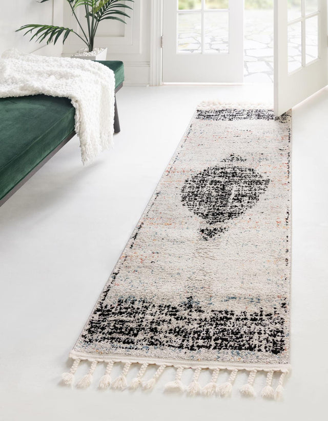 Ivory 2' x 6' Aramis Runner Area Rug Polypropylene With Cotton Backing Easy Clean Living Room Bedroom Dining Office Carpet for Sale at Rug Engine