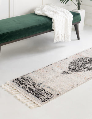 Ivory 2' x 6' Aramis Runner Area Rug Polypropylene With Cotton Backing Easy Clean Living Room Bedroom Dining Office Carpet for Sale at Rug Engine