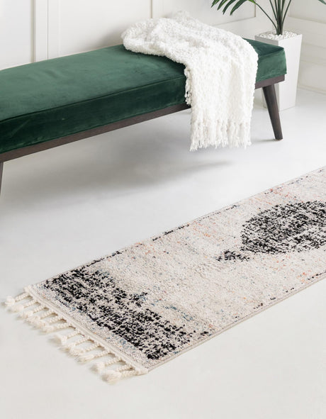 Ivory 2' x 8' Aramis Runner Area Rug Polypropylene With Cotton Backing Easy Clean Living Room Bedroom Dining Office Carpet for Sale at Rug Engine
