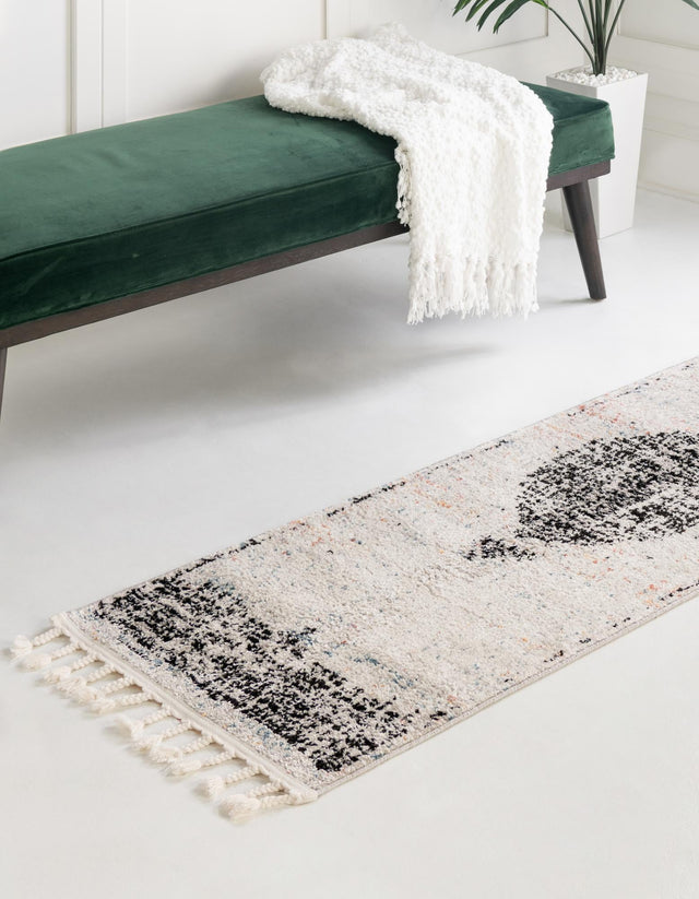 Ivory 2' x 8' Aramis Runner Area Rug Polypropylene With Cotton Backing Easy Clean Living Room Bedroom Dining Office Carpet for Sale at Rug Engine