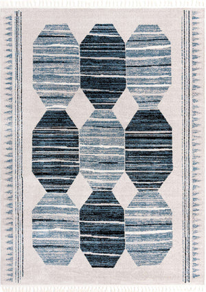 Blue 9' x 12' Aramis Rectangle Area Rug Polypropylene With Cotton Backing Easy Clean Living Room Bedroom Dining Office Carpet for Sale at Rug Engine