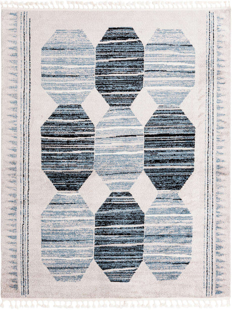 Blue 7' 10 x 10' Aramis Rectangle Area Rug Polypropylene With Cotton Backing Easy Clean Living Room Bedroom Dining Office Carpet for Sale at Rug Engine