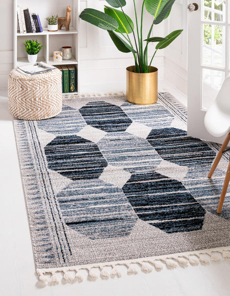 Blue 4' x 6' Aramis Rectangle Area Rug Polypropylene With Cotton Backing Easy Clean Living Room Bedroom Dining Office Carpet for Sale at Rug Engine