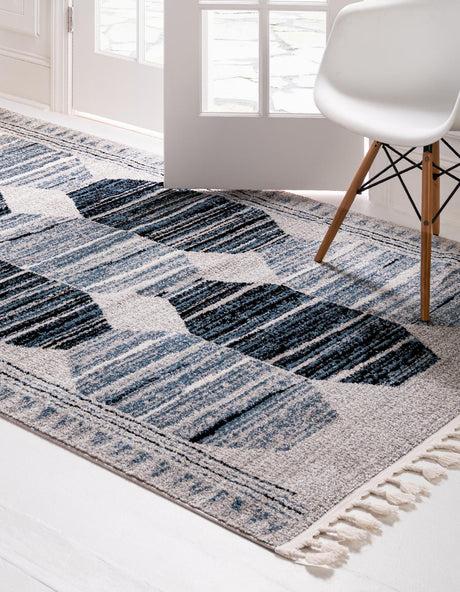 Blue 6' x 9' Aramis Rectangle Area Rug Polypropylene With Cotton Backing Easy Clean Living Room Bedroom Dining Office Carpet for Sale at Rug Engine