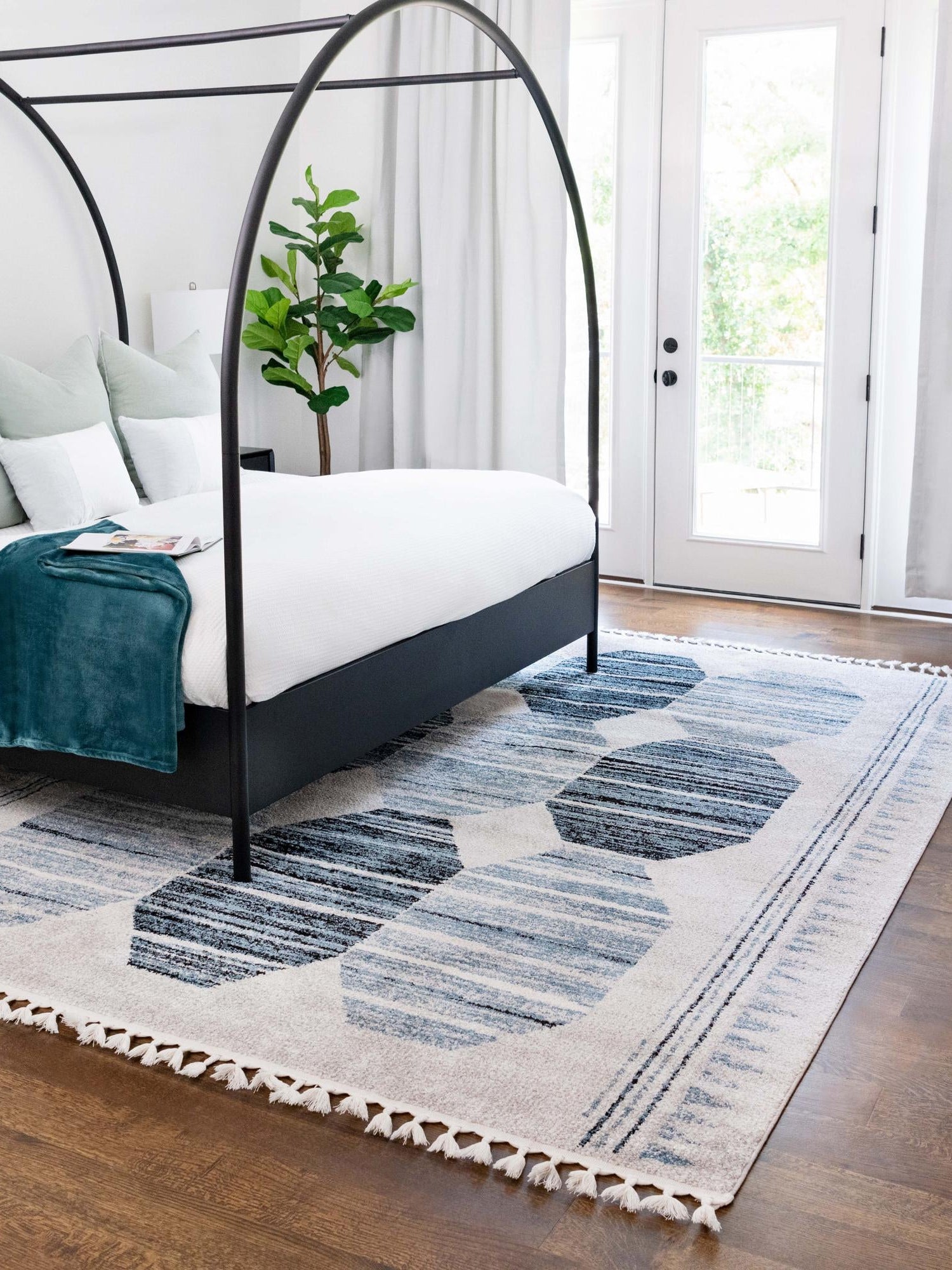 Blue 7' 10 x 10' Aramis Rectangle Area Rug Polypropylene With Cotton Backing Easy Clean Living Room Bedroom Dining Office Carpet for Sale at Rug Engine