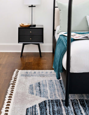 Blue 9' x 12' Aramis Rectangle Area Rug Polypropylene With Cotton Backing Easy Clean Living Room Bedroom Dining Office Carpet for Sale at Rug Engine