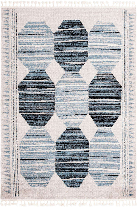 Blue 6' x 9' Aramis Rectangle Area Rug Polypropylene With Cotton Backing Easy Clean Living Room Bedroom Dining Office Carpet for Sale at Rug Engine