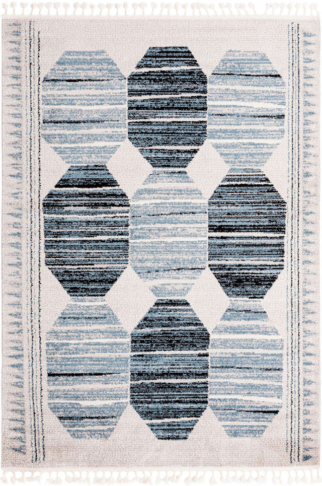 Blue 6' x 9' Aramis Rectangle Area Rug Polypropylene With Cotton Backing Easy Clean Living Room Bedroom Dining Office Carpet for Sale at Rug Engine