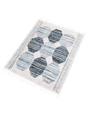 Blue 4' x 6' Aramis Rectangle Area Rug Polypropylene With Cotton Backing Easy Clean Living Room Bedroom Dining Office Carpet for Sale at Rug Engine