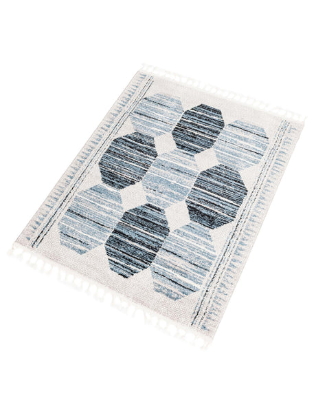 Blue 4' x 6' Aramis Rectangle Area Rug Polypropylene With Cotton Backing Easy Clean Living Room Bedroom Dining Office Carpet for Sale at Rug Engine