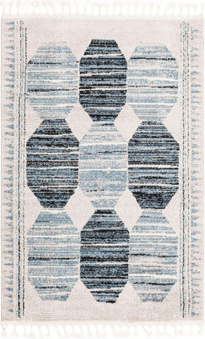 Blue 4' x 6' Aramis Rectangle Area Rug Polypropylene With Cotton Backing Easy Clean Living Room Bedroom Dining Office Carpet for Sale at Rug Engine