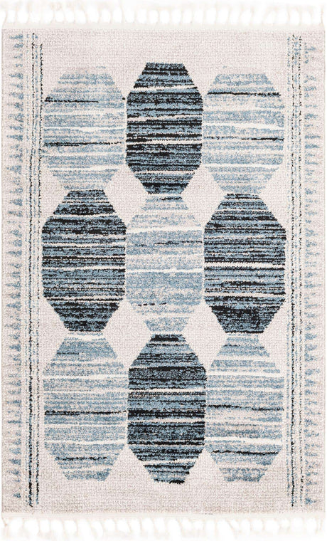 Blue 4' x 6' Aramis Rectangle Area Rug Polypropylene With Cotton Backing Easy Clean Living Room Bedroom Dining Office Carpet for Sale at Rug Engine