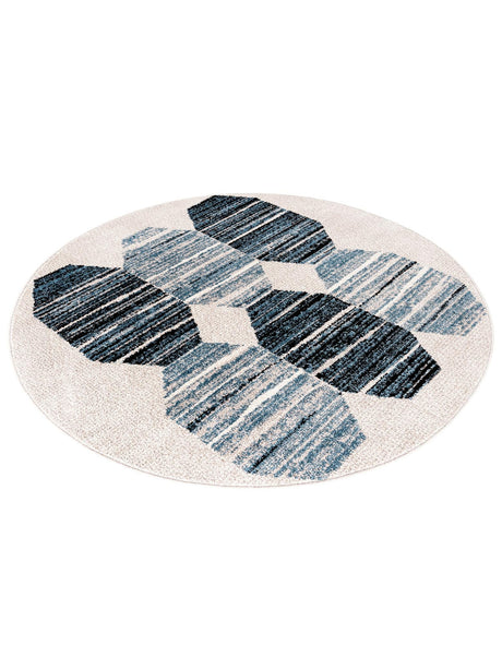 Blue 5' 3 x 5' 3 Aramis Round Area Rug Polypropylene With Cotton Backing Easy Clean Living Room Bedroom Dining Office Carpet for Sale at Rug Engine
