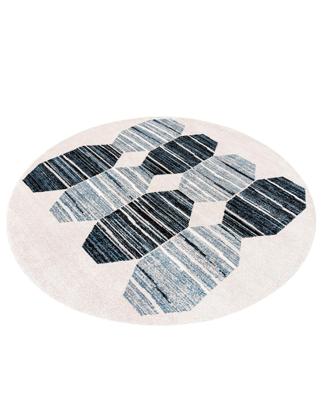 Blue 10' x 10' Aramis Round Area Rug Polypropylene With Cotton Backing Easy Clean Living Room Bedroom Dining Office Carpet for Sale at Rug Engine