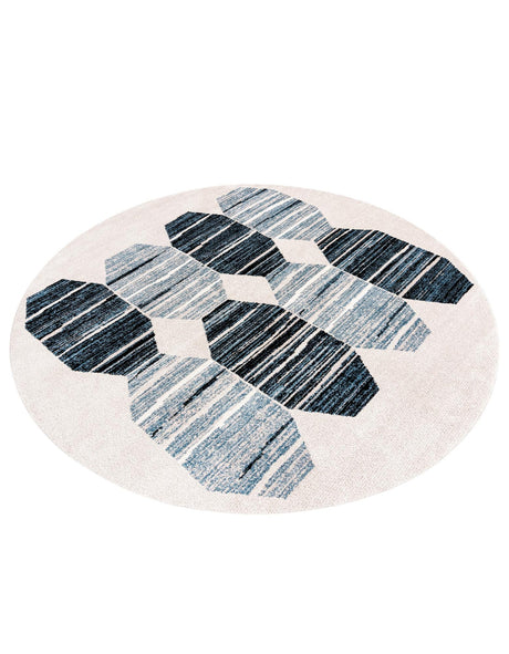 Blue 10' x 10' Aramis Round Area Rug Polypropylene With Cotton Backing Easy Clean Living Room Bedroom Dining Office Carpet for Sale at Rug Engine