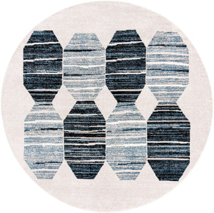 Blue 10' x 10' Aramis Round Area Rug Polypropylene With Cotton Backing Easy Clean Living Room Bedroom Dining Office Carpet for Sale at Rug Engine