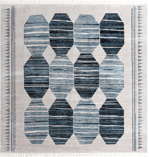 Blue 12' x 12' Aramis Square Area Rug Polypropylene With Cotton Backing Easy Clean Living Room Bedroom Dining Office Carpet for Sale at Rug Engine