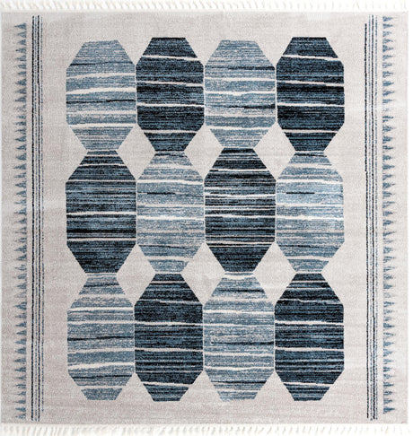 Blue 12' x 12' Aramis Square Area Rug Polypropylene With Cotton Backing Easy Clean Living Room Bedroom Dining Office Carpet for Sale at Rug Engine