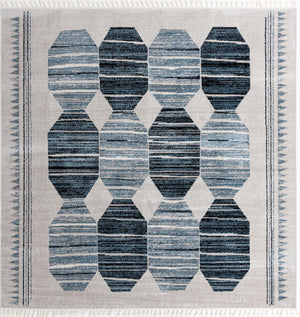 Blue 12' x 12' Aramis Square Area Rug Polypropylene With Cotton Backing Easy Clean Living Room Bedroom Dining Office Carpet for Sale at Rug Engine