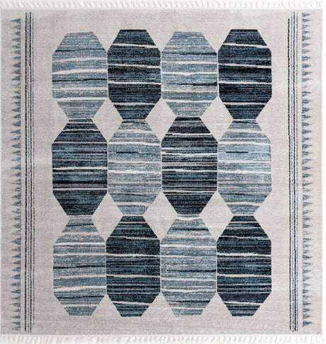 Blue 12' x 12' Aramis Square Area Rug Polypropylene With Cotton Backing Easy Clean Living Room Bedroom Dining Office Carpet for Sale at Rug Engine