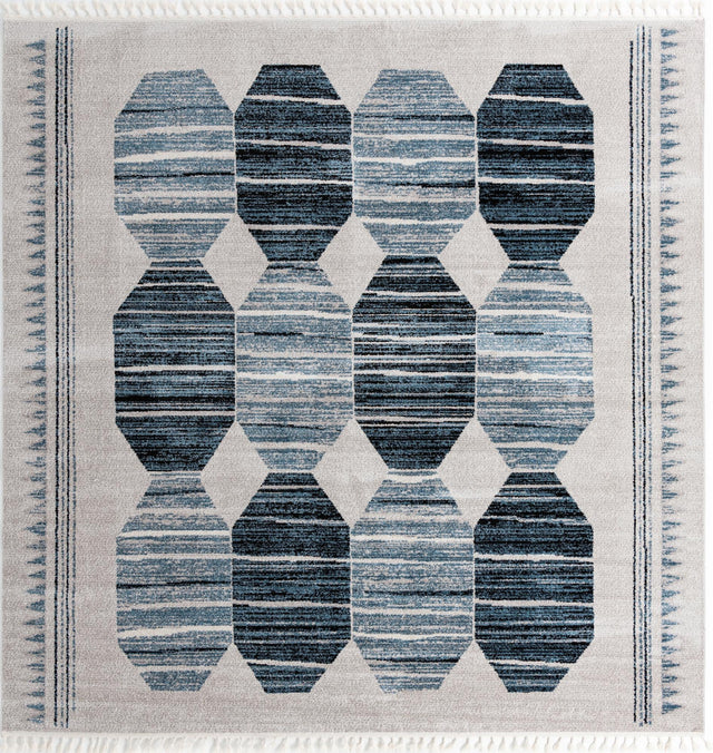 Blue 12' x 12' Aramis Square Area Rug Polypropylene With Cotton Backing Easy Clean Living Room Bedroom Dining Office Carpet for Sale at Rug Engine