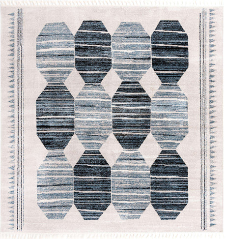 Blue 12' x 12' Aramis Square Area Rug Polypropylene With Cotton Backing Easy Clean Living Room Bedroom Dining Office Carpet for Sale at Rug Engine